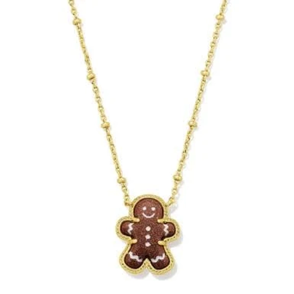 Kendra Scott Gingerbread Short Gold Pendant Necklace | Eagle Eye Outfitters
