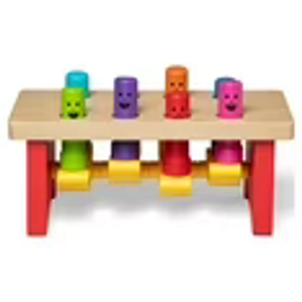 Melissa & Doug Deluxe Pounding Bench Wooden Toy With Mallet