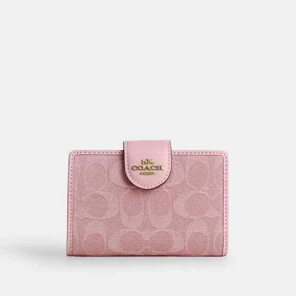 Medium Corner Zip Wallet In Signature Denim