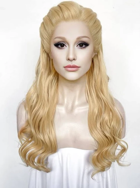 Wicked Glinda Wavy Lace Front Synthetic Hair Wig