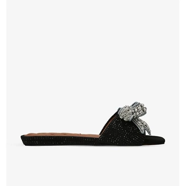 Kurt Geiger London Women's Kensington Bow-Embellished Velvet Sandals