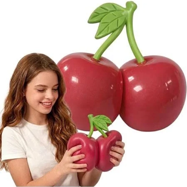 Jumbo Squishy Squeeze, Giant Strawberry Squishy, Realistic Cherry Banana Strawberry for Anxiety Relief Slow Rising, Sensory Fidget (Cherry),