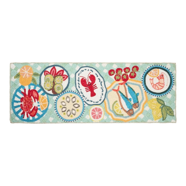 Seafood Picnic Beaded Table Runner