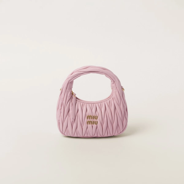 Wander matelassé nappa leather hobo bag