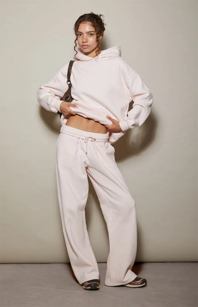 Pink Ultra Soft Fleece Core Washed Baggy Sweatpants