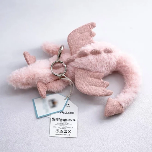 Jellycat Pink Dragon Keychain Plush