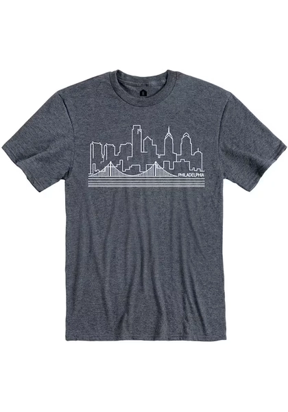 Philadelphia Navy Blue Philadelphia Skyline Tee Short Sleeve Fashion T Shirt