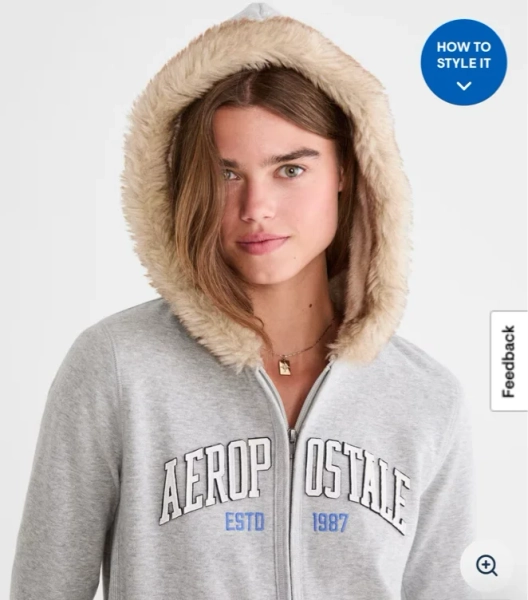 Aero 1987 Faux Fur-Trim Full-Zip Hoodie