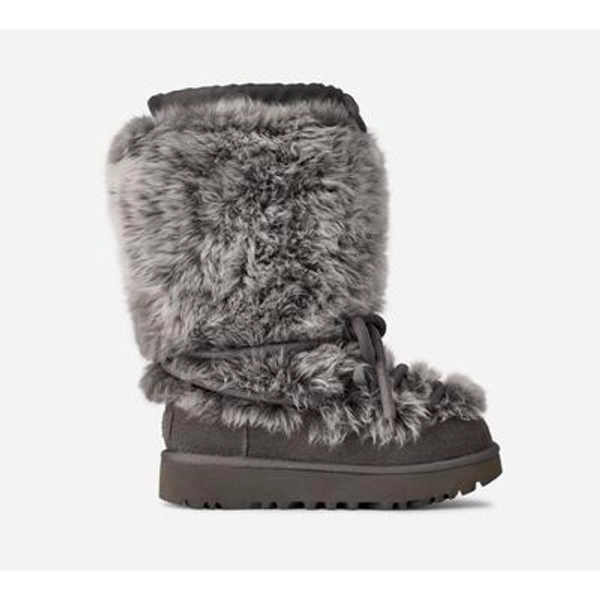 UGG® Women's Classic Tall Chalet Sheepskin Classic Boots in Charcoal, Size 10