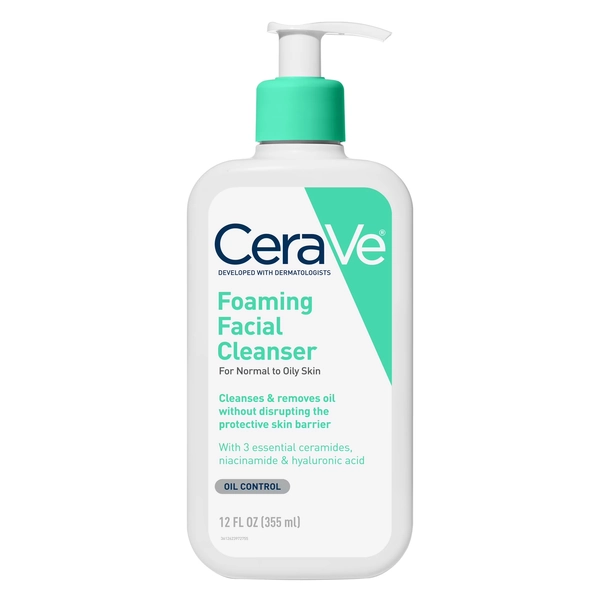 CeraVe Foaming Facial Cleanser for Normal to Oily Skin, 12 fl oz - Walmart.com