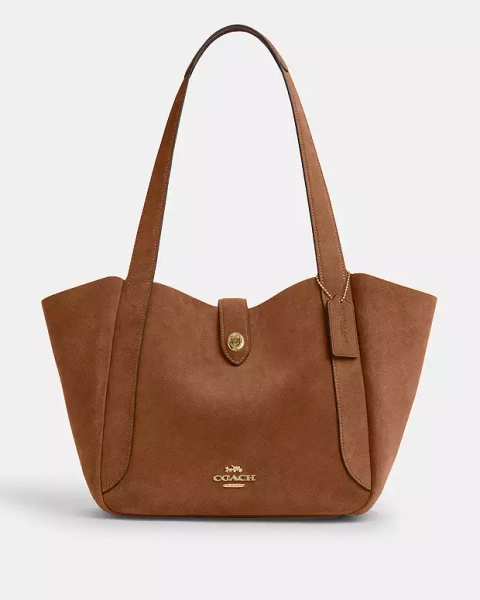 Gold/Sienna Hadley Turnlock Tote Bag