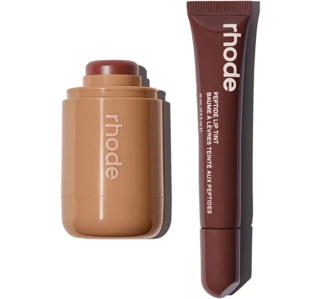 the duos - toasted teddy + espresso | rhode skin pocket blush + lip tint