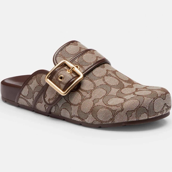 Coach Women's Signature Jacquard Round Toe Clogs