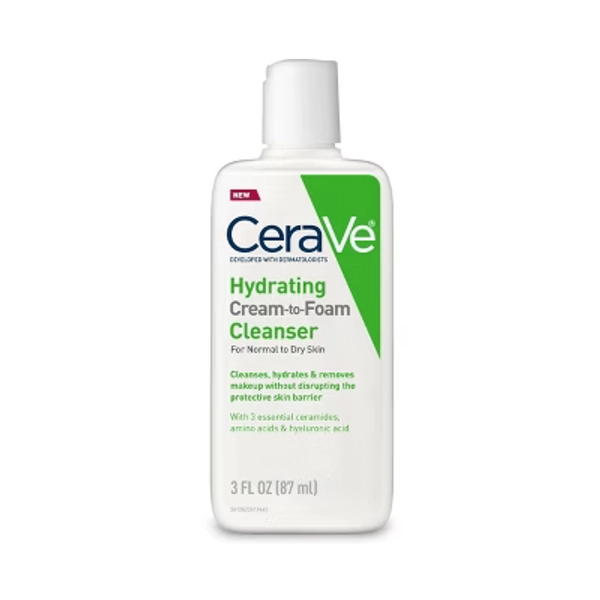 CeraVe Hydrating Cream-to-Foam Face Wash - 3 fl oz