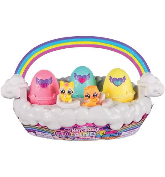 Hatchimals Alive Neon Rainbow Spring Basket