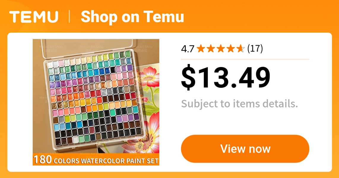 180 colors metallic shimmer watercolor paint set - Temu