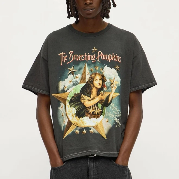 Men's fashion nova The Smashing Pumpkins Intoxicated With The Madness Boxy Short Sleeve Tee Shirt