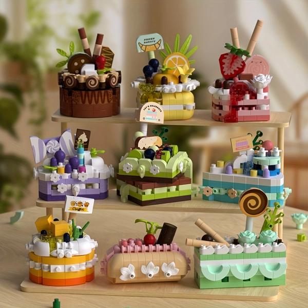 Novel Dessert Model Assembly Toys, Suitable for Assembling Micro-Particle Building Blocks for Ages 8 And Up, Collectible Desk Ornaments, Holiday And Birthday Gifts, As Well As Combination Gift Sets.