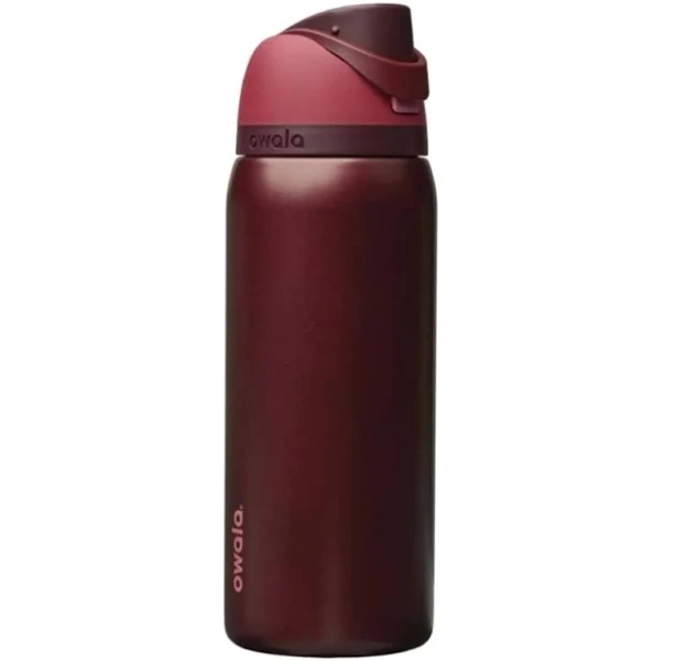 Owala FreeSip Insulated Stainless Steel Water Bottle with Straw, BPA-Free Sports Water Bottle, Great for Travel, 32 Oz, Black Cherry