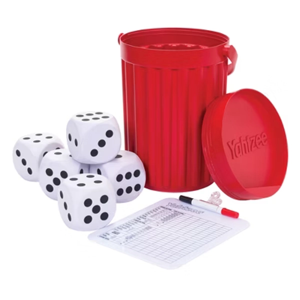 Eastpoint Sports Giant Yahtzee Foam Dice Game with Storage Bucket & Dry Erase Scoreboard for Indoor or Outdoor Play for Ages 8+