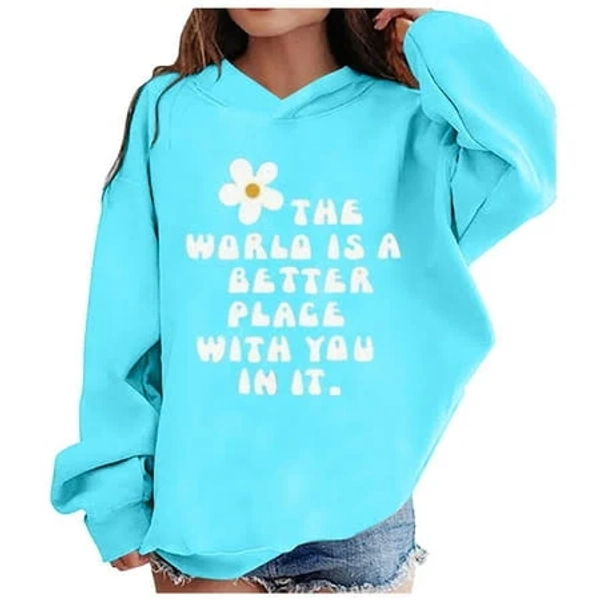 Niewtr Graphic Girls Hoodies Sweatshirt Pullover for Girls Drop Shoulder Brooklyn Print Pullover Sweaters Clothes Sweatshirt