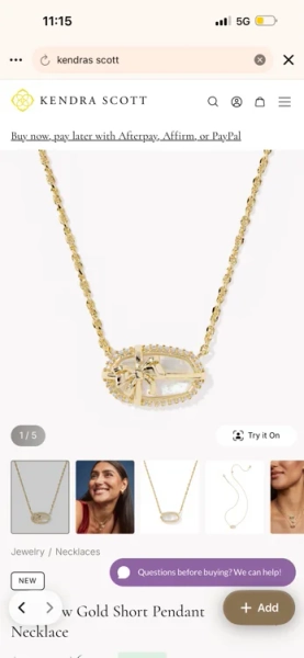 Elisa Bow Gold Short Pendant Necklace 