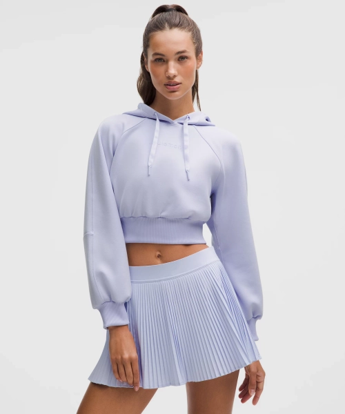 Smooth Spacer Cropped Hoodie *Emboss - Serene Blue - 14