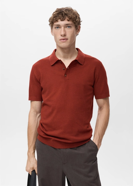 Fine-knit cotton polo shirt | MANGO Canada