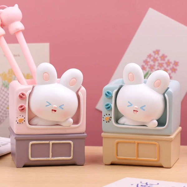 Kawaii Bunny TV Stationery Holder Doll - Limited Edition