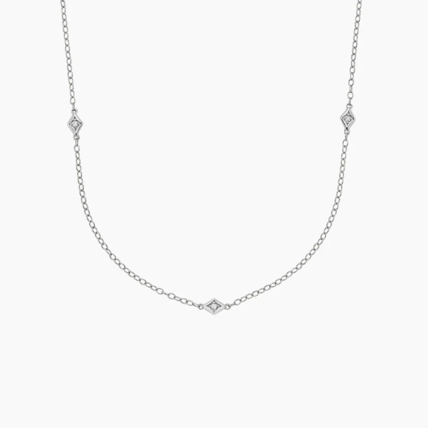 Marquesa Strand Diamond Necklace in Silver