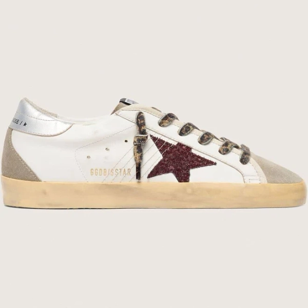 Golden Goose Women's Super-Star Glittered Leather Low Top Sneakers
