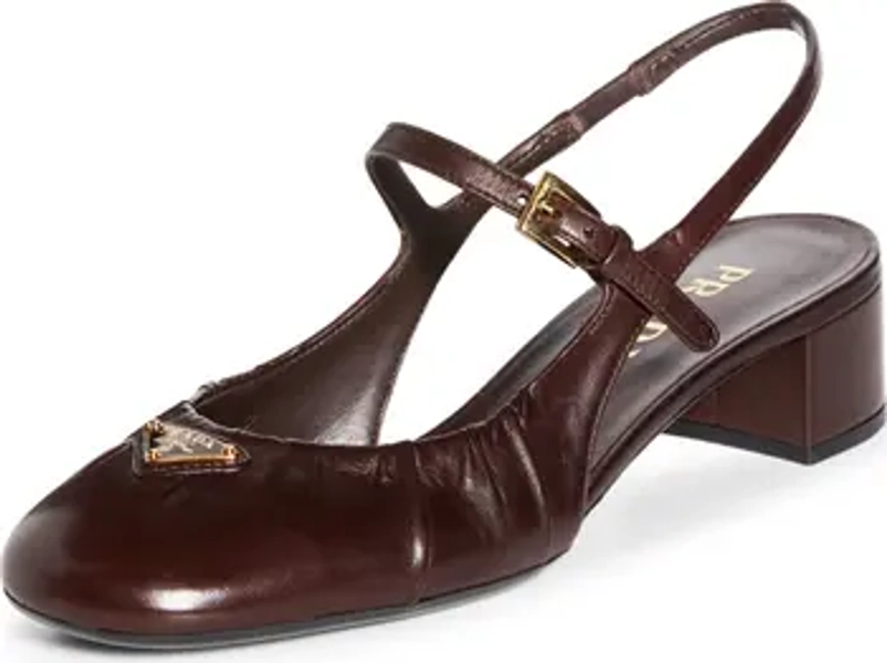Ruched Mary Jane Slingback Pump