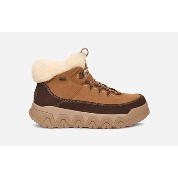 UGG® Women's TerreTrail Cozy Lace Suede/Waterproof Boots in Chestnut, Size 12