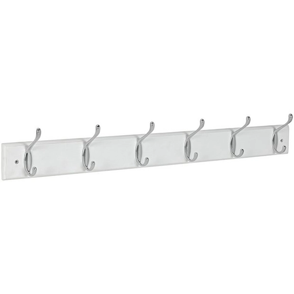 Buy Habitat 6 Piece Double Chrome Coat Hooks - White | Coat hooks and stands | Argos