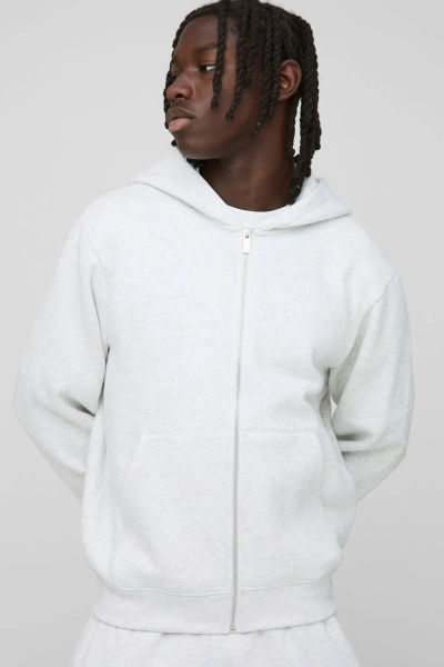 Sudadera básica recta con capucha y cremallera | boohooMAN ES
