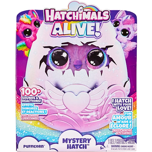Hatchimals Alive Secret Hatch Pufficorn - flere varianter - assorteret