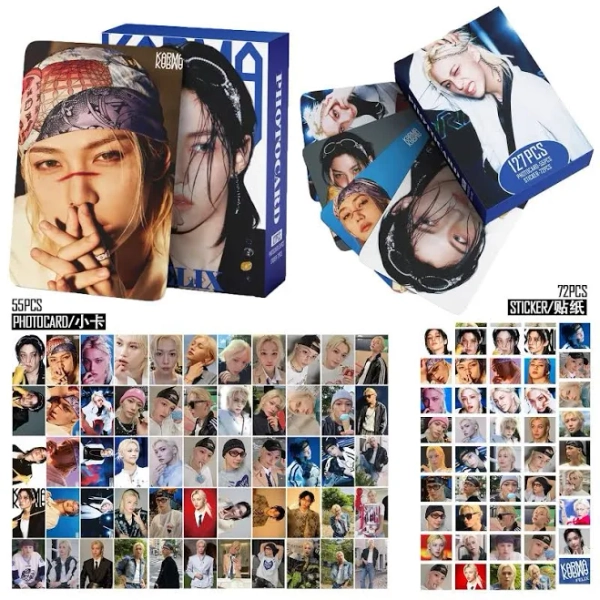 127pcs Stray Kids New Album KARMA Small Card Photo Stickers Kpop SKZOO Merch Lomo Card Set Fan