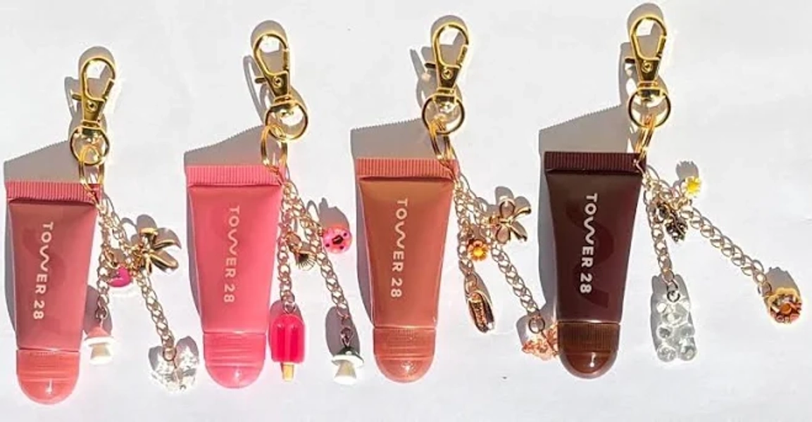 LIMITED EDITION Tower 28 LipSoftie Hydrating Tinted Lip Treatment Balms w/ Customizable Charmed Keychain - Multiple Flavors!!
