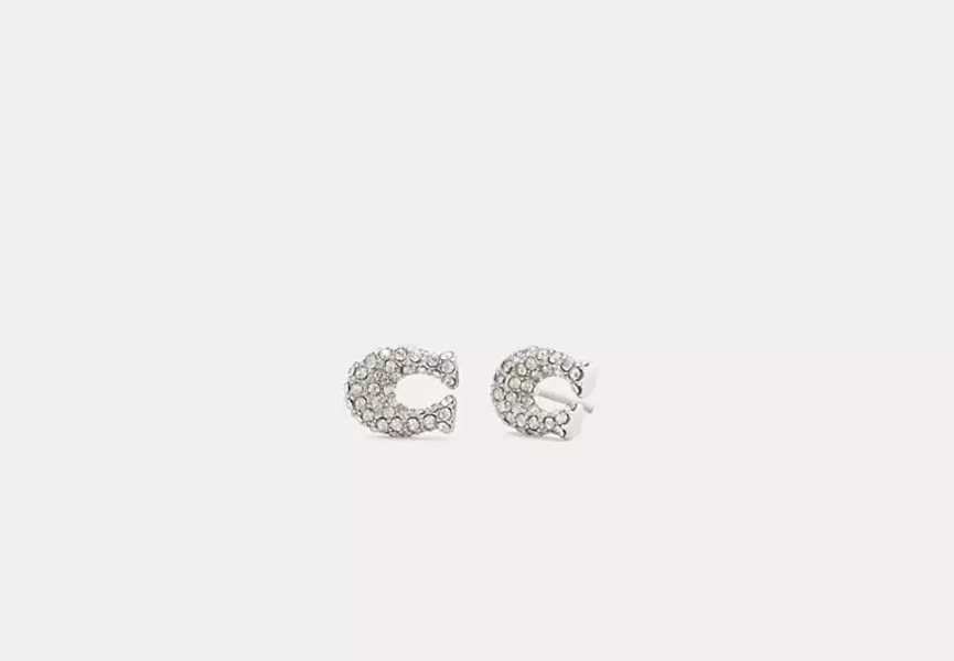 Pavé C Stud Earrings