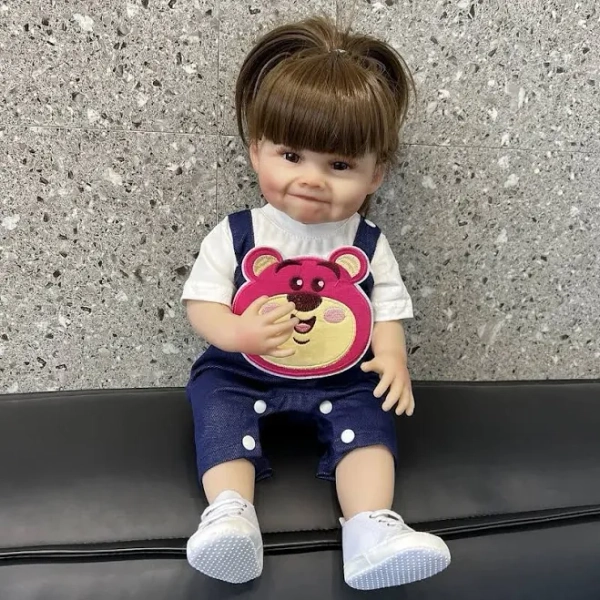 55m Bebe Reborn Girl Full Body Soft Silicone Vinyl Lifelike Reborn Toddler Dolls Handmade 3D Paint