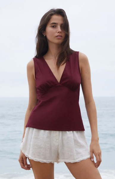 Burgundy Rafaela Top
