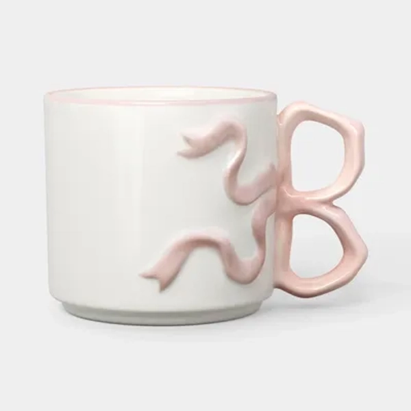 17.22 fl oz Stoneware Bow Mug Cream - Room Essentials™
