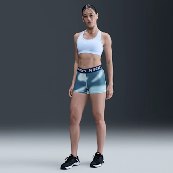 Nike Pro Women's Dri-FIT 3" Shorts - Light Armory Blue/Celestine Blue/Psychic Blue - Size XS