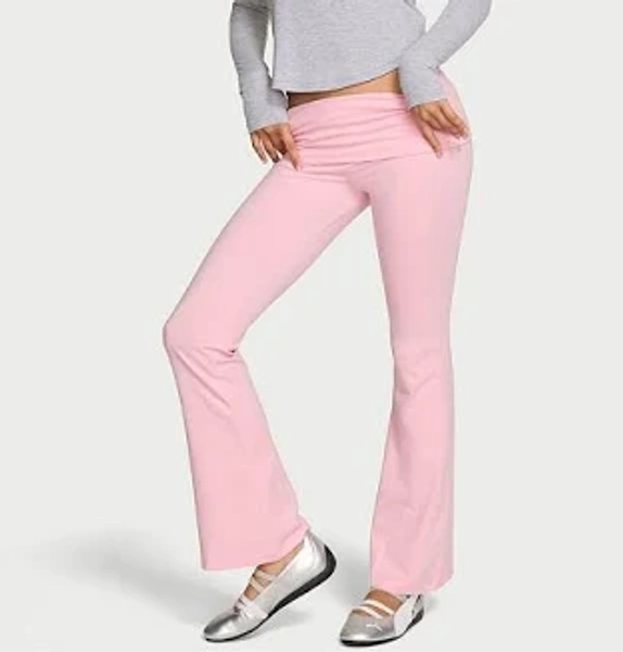 Victoria's Secret Cotton Foldover Flare Leggings