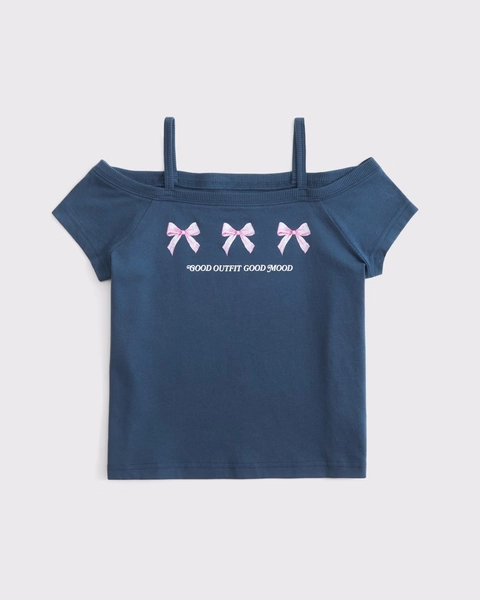 off-the-shoulder graphic tee