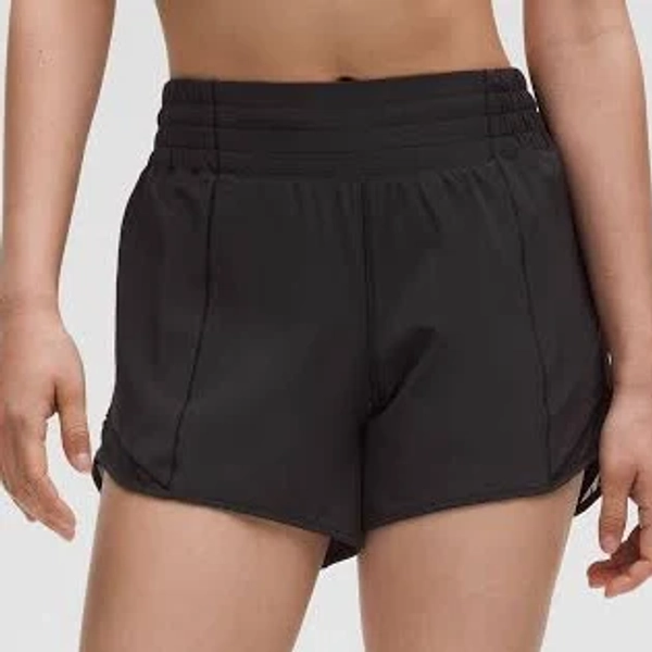 lululemon Hotty Hot Shorts | Women's High-Rise Lined Short 4" | Size 10 | Black,Neutral