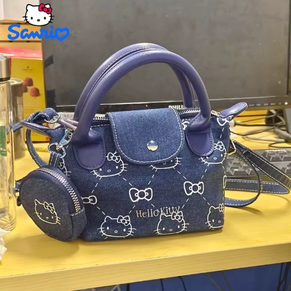 Sanrio Cute Hellokitty Denim Handbag Cartoon Printed Crossbody Bag Portable Out All-Match Shoulder Bag Holiday Gift - AliExpress 26