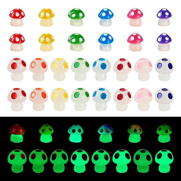 28Pcs 14 Style Luminous Resin Display Decoration