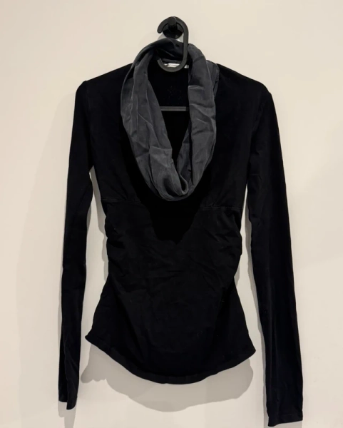Fornarina 90s black sheer top
