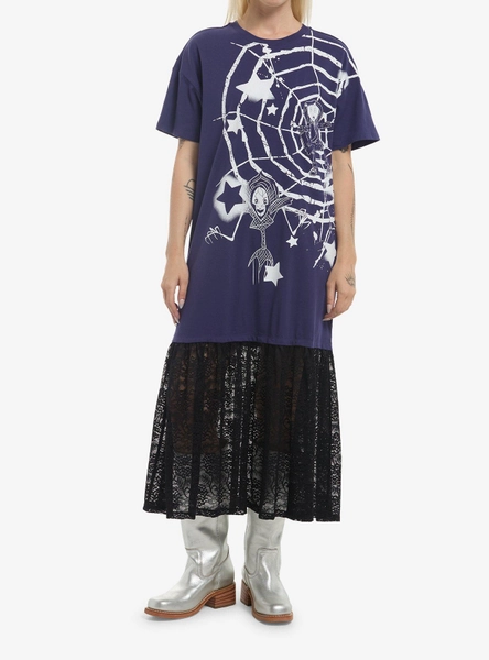 Coraline Lace Layer T-Shirt Maxi Dress
